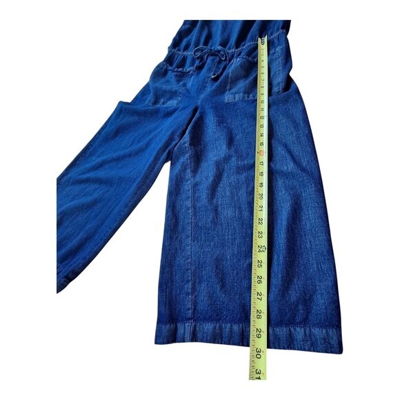 Waist Defined Utility Jumpsuit Old Navy Sleeveless Chambray V Neck Wide Leg L - Picture 12 of 16